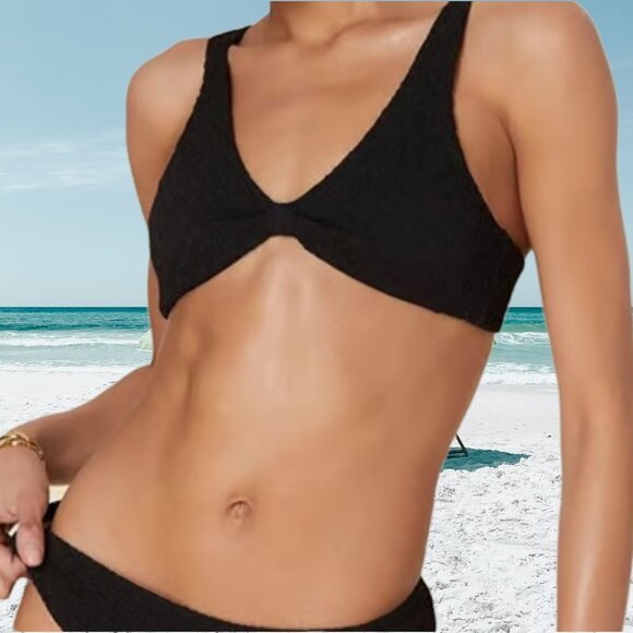 Andie Swim The Amor Top Black Popcorn Size Small - Picture 1 of 10